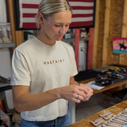 Ivory/Brown Warpaint Boxy Crop